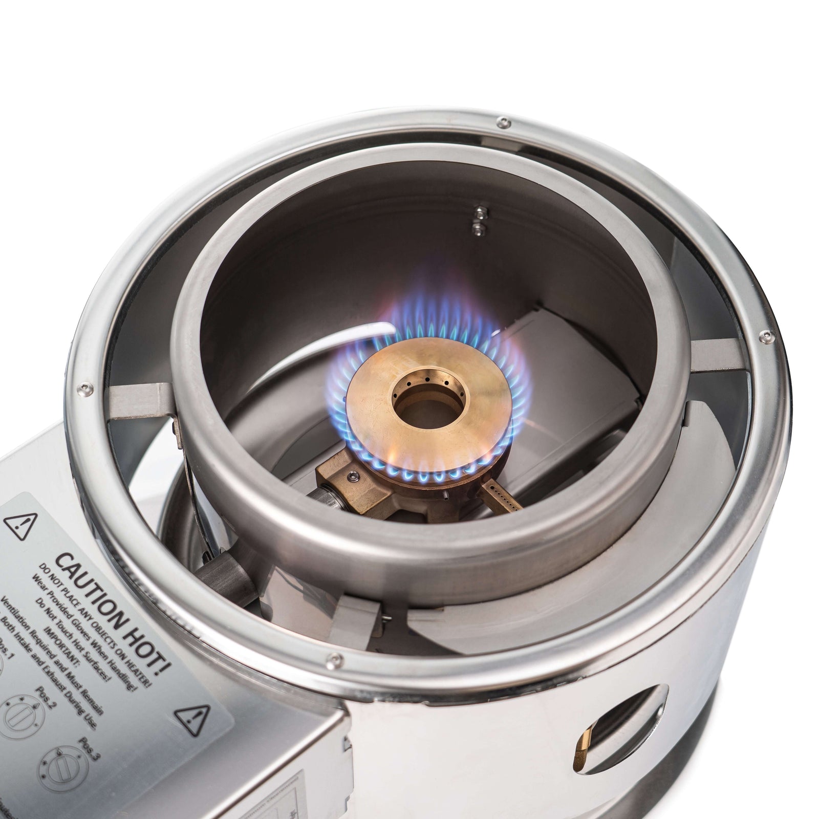 Close-up of the flame from the SaunaLife TITAN SL1 Portable Propane Sauna Heater