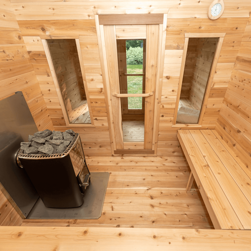 Dundalk Leisurecraft Canadian Timber 6 Person Georgian Cabin Sauna w/ Changeroom | CTC88CW