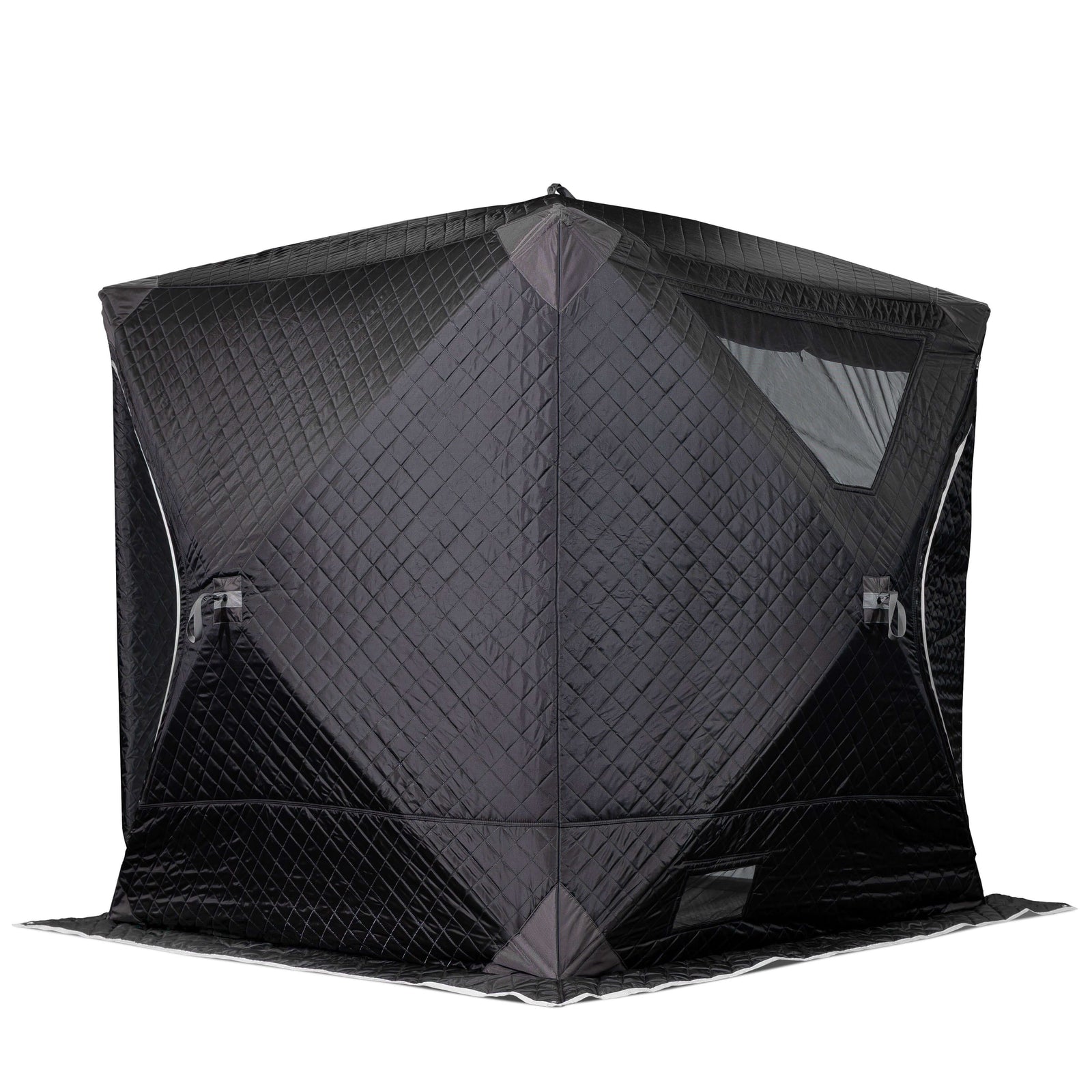 SaunaLife SaunaTrekker Portable Sauna Tent, a black insulated sauna tent designed for up to 4 bathers.