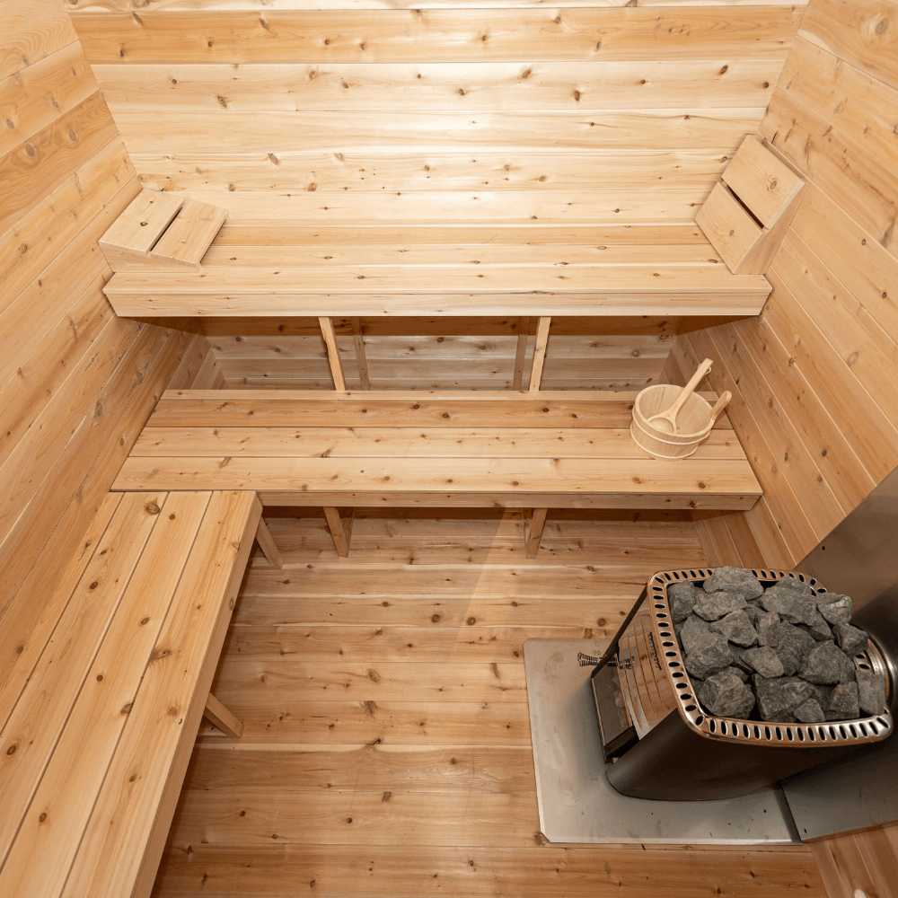 Dundalk Leisurecraft Canadian Timber 6 Person Georgian Cabin Sauna w/ Changeroom | CTC88CW
