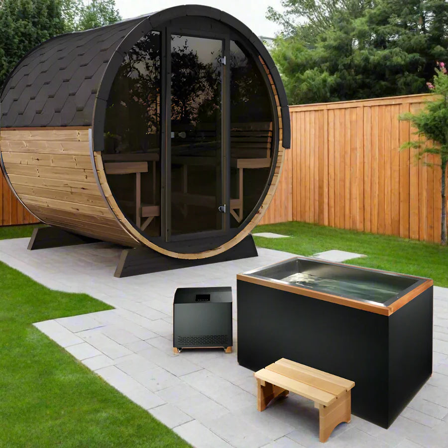 SaunaLife EE8G 4-Person Barrel Sauna | Ergo Elegance Series