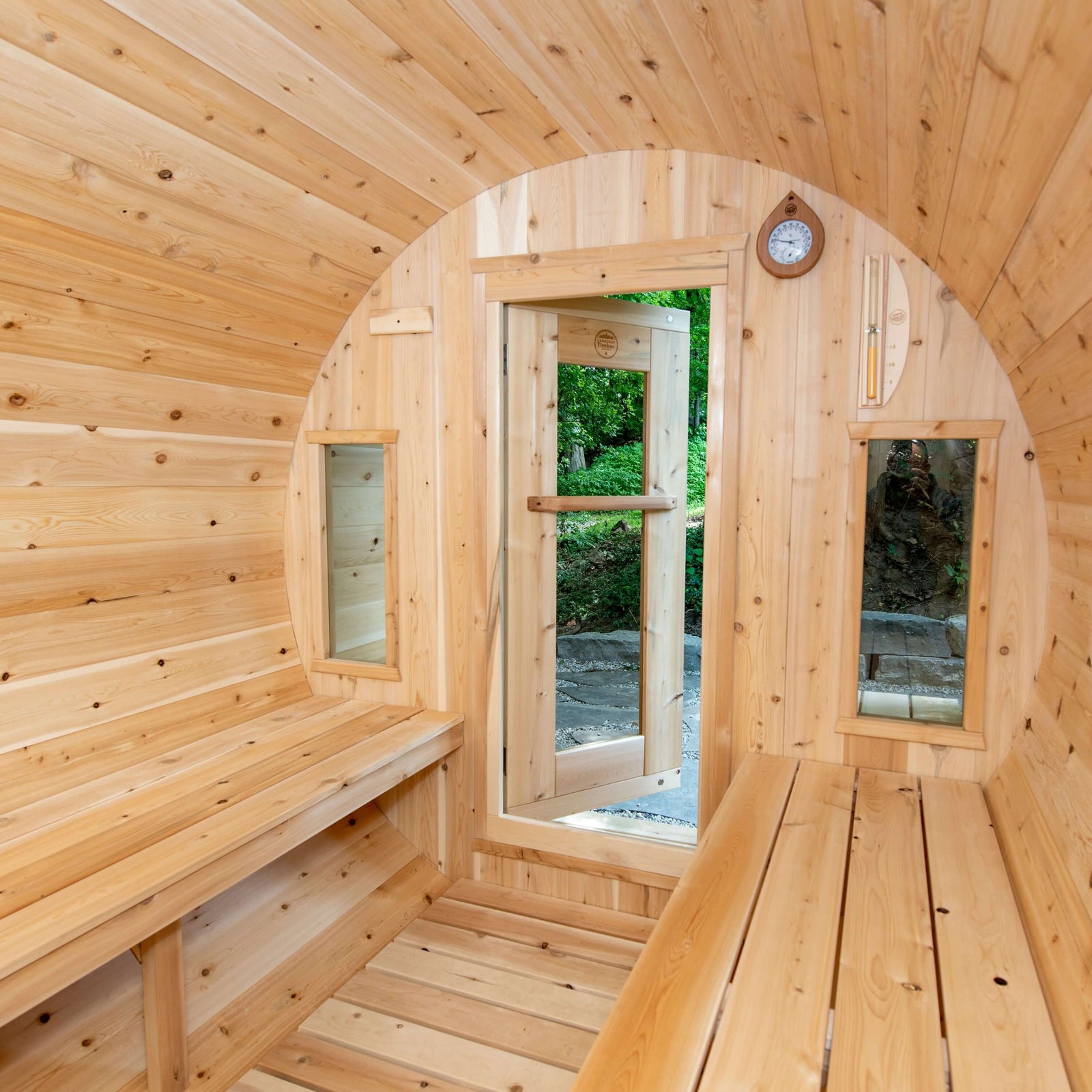 Dundalk Leisurecraft Canadian Timber 6-Person Tranquility Barrel Sauna | CTC2345W