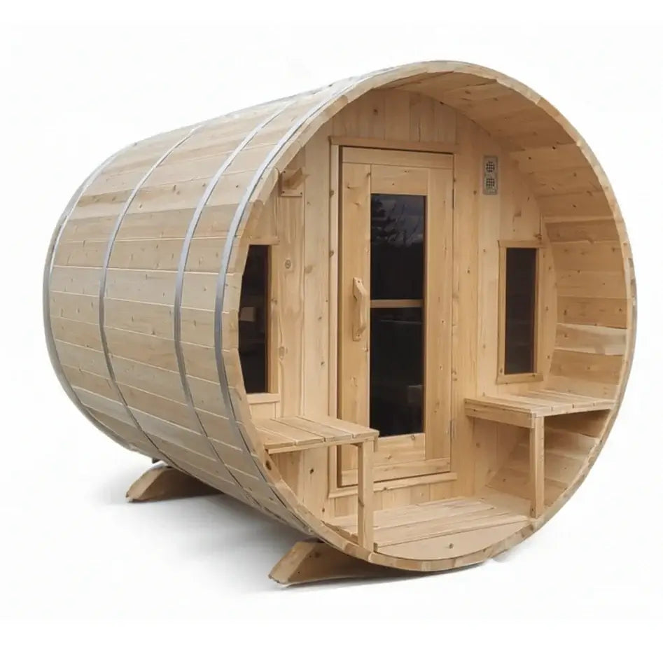 Dundalk Leisurecraft Canadian Timber 6-Person Tranquility Barrel Sauna | CTC2345W
