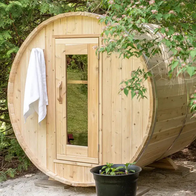 Dundalk Leisurecraft Canadian Timber 4-Person Harmony Barrel Sauna | CTC22W