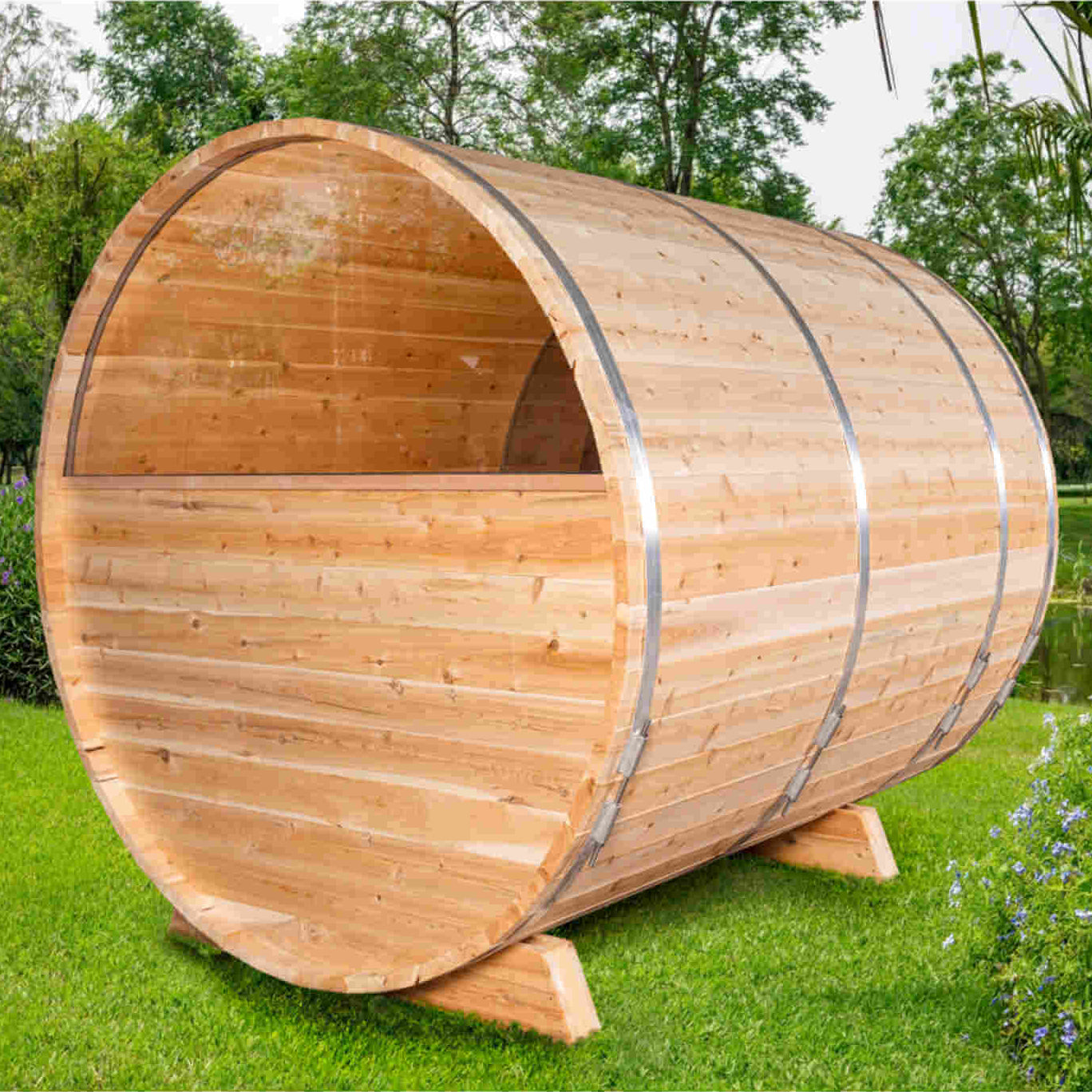 Dundalk Leisurecraft Canadian Timber 6-Person Tranquility MP Barrel Sauna | CTC2345MP