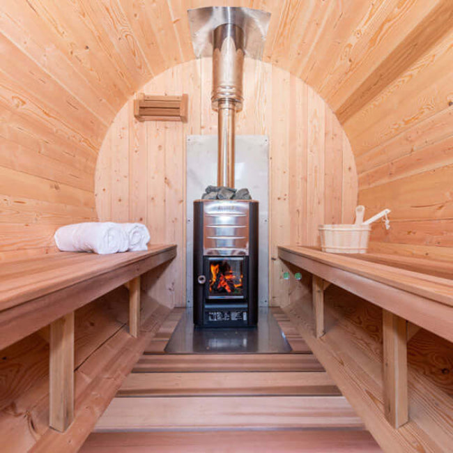 Dundalk Leisurecraft Canadian Timber 4-Person Serenity Barrel Sauna | CTC2245W
