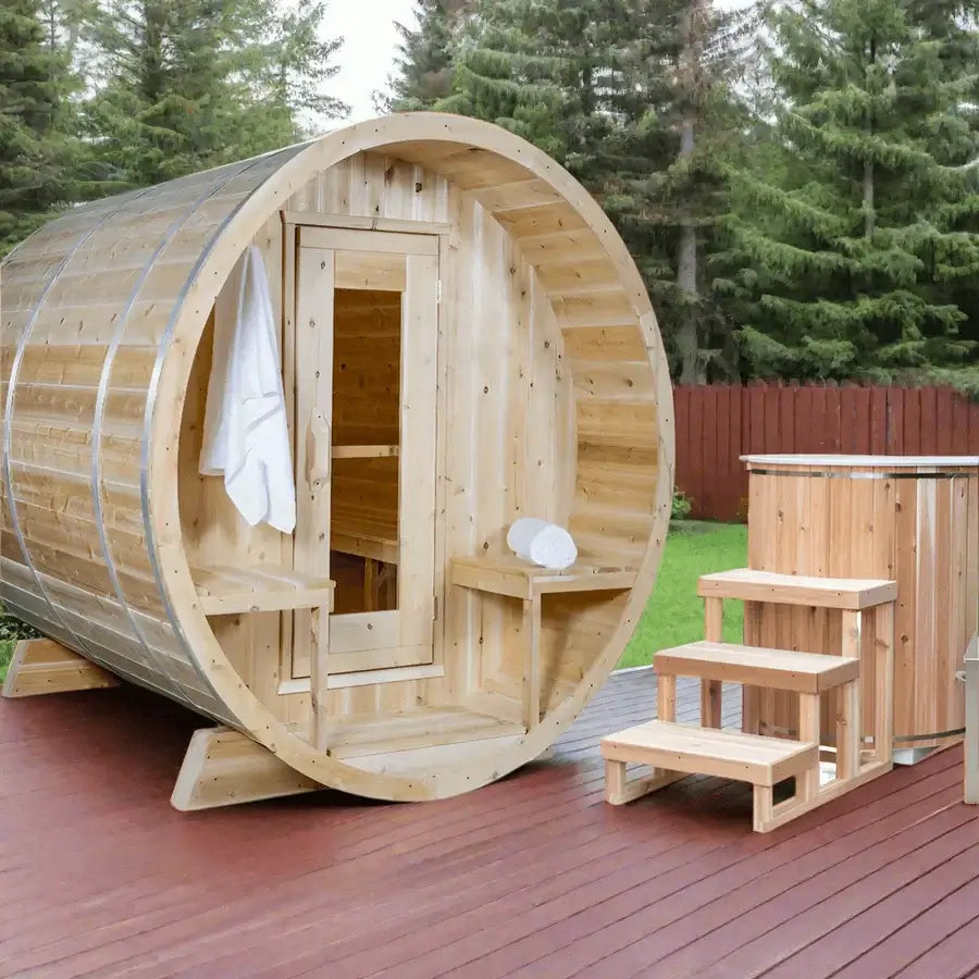 Dundalk Leisurecraft Canadian Timber 4-Person Serenity Barrel Sauna | CTC2245W