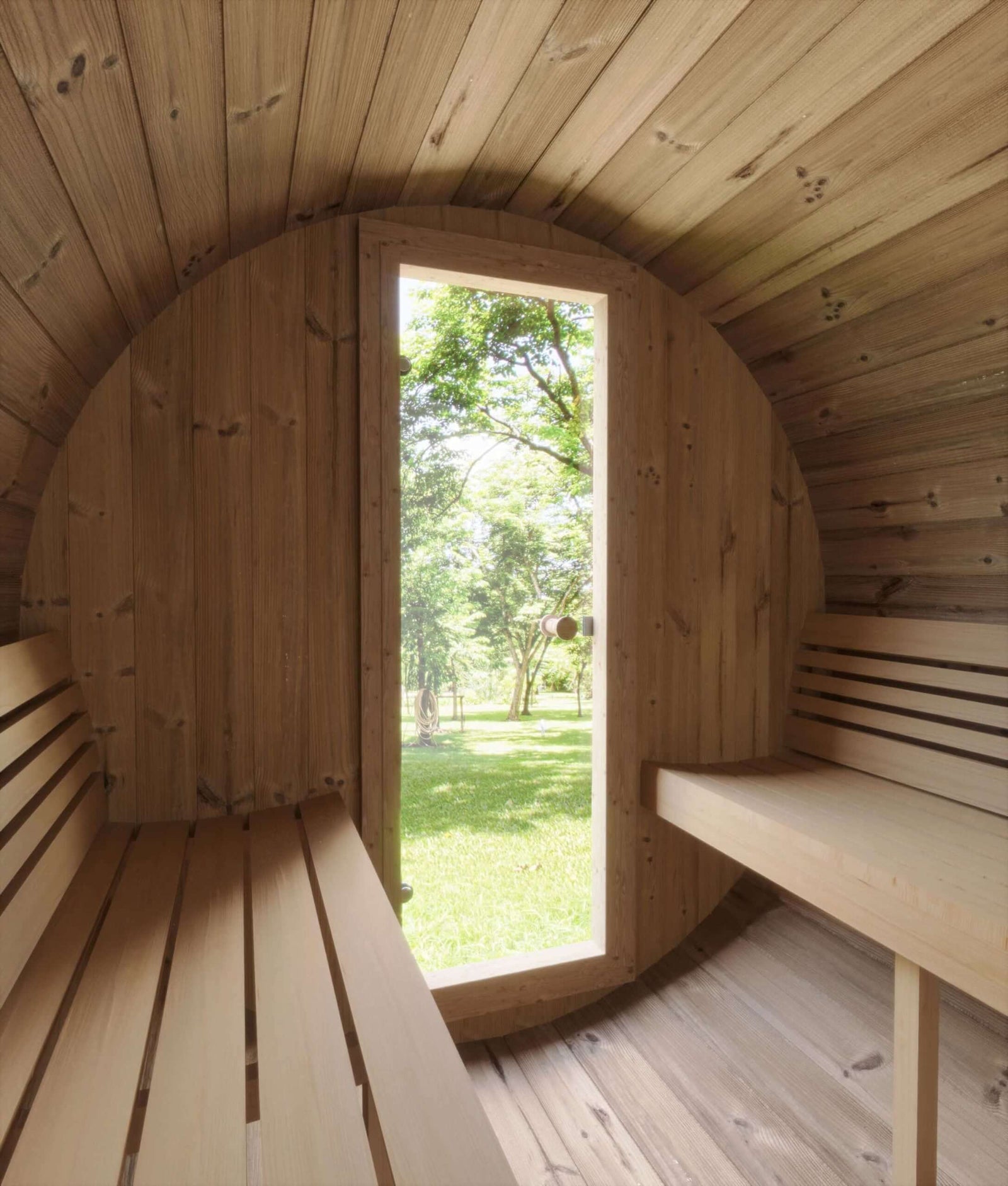 SaunaLife E6 3 Person Barrel Sauna | Ergo Model E6