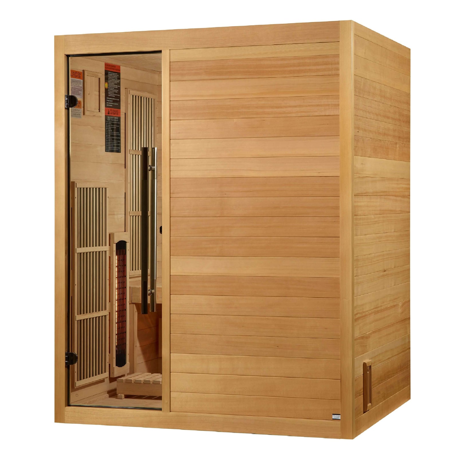 Golden Designs Soria 3-Person Hybrid Indoor Sauna w/ Full Spectrum Infrared & Harvia Traditional Electric Heater Kit | GDI-8330-01