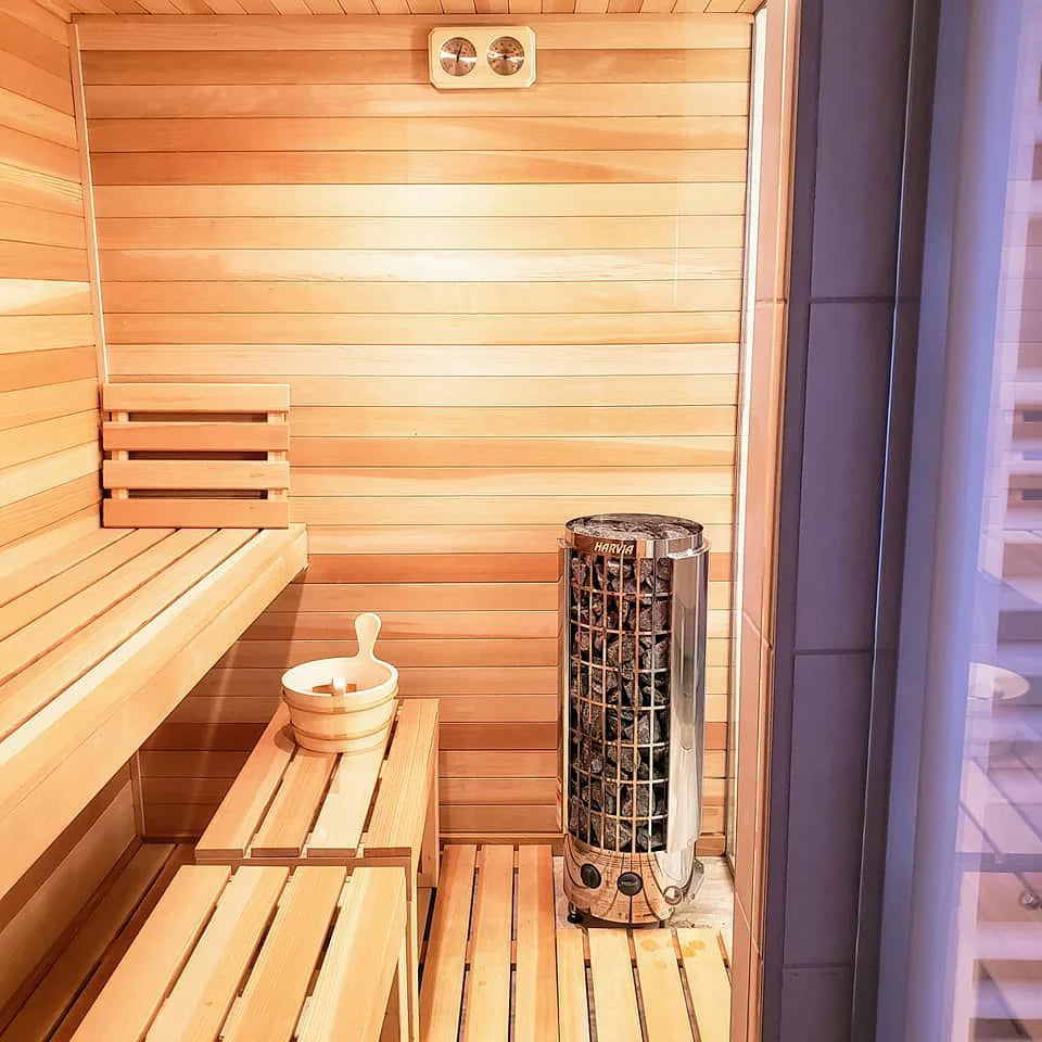 Harvia Cilindro Half Series Electric Sauna Heater w/ Built-In Controls | 6/8/9kW