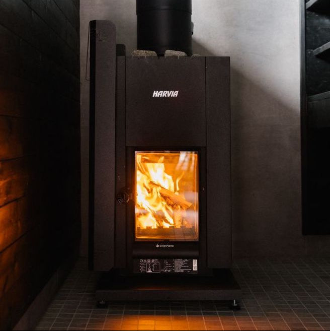 Harvia Linear 22 GreenFlame 15.7kW Low Emission Wood Burning Sauna Stove