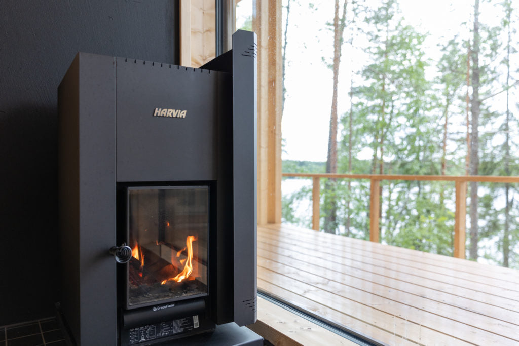 Harvia Linear 22 GreenFlame 15.7kW Low Emission Wood Burning Sauna Stove