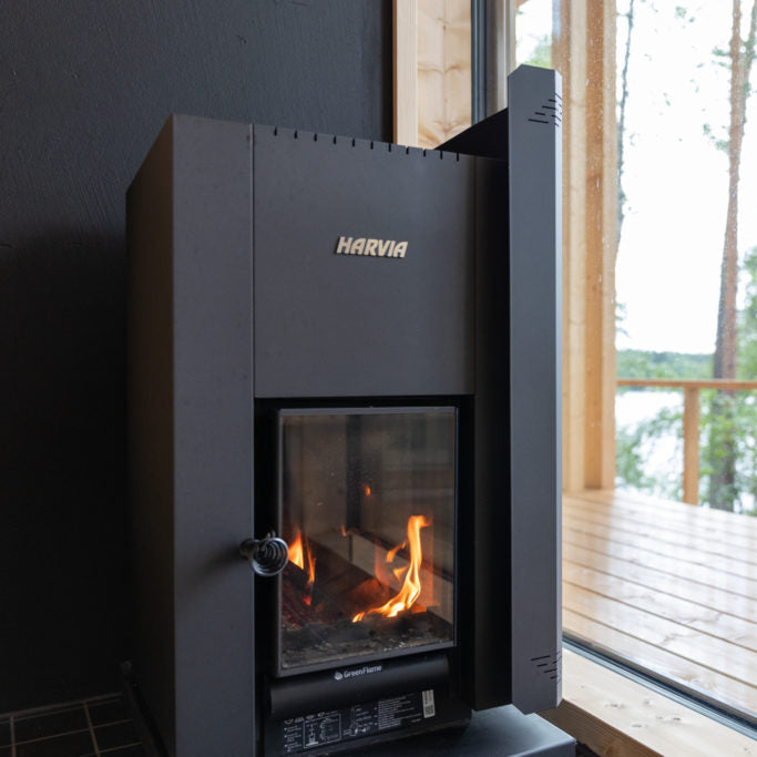 Harvia Linear 22 GreenFlame 15.7kW Low Emission Wood Burning Sauna Stove