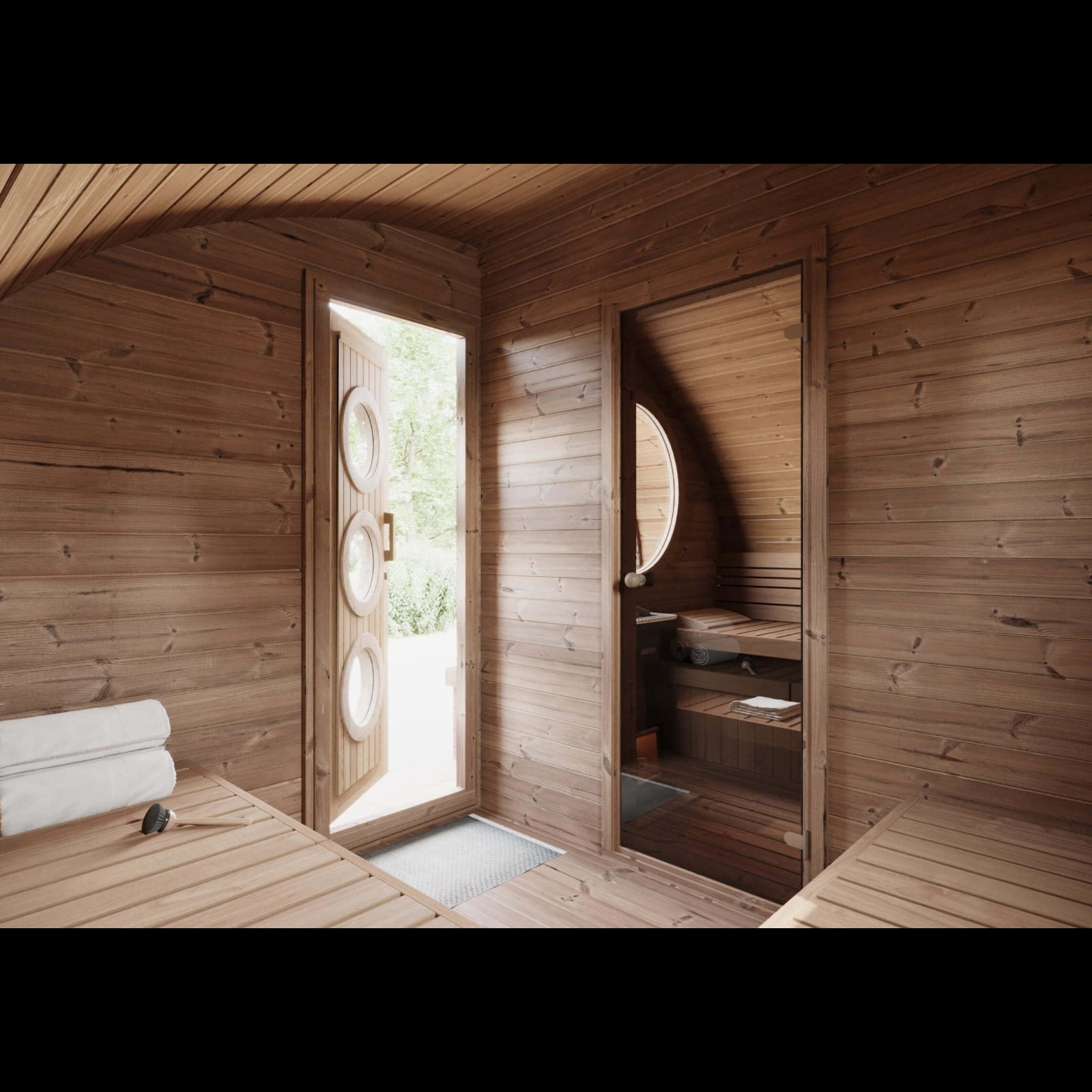 SaunaLife G11 8-Person Outdoor Barrel Sauna