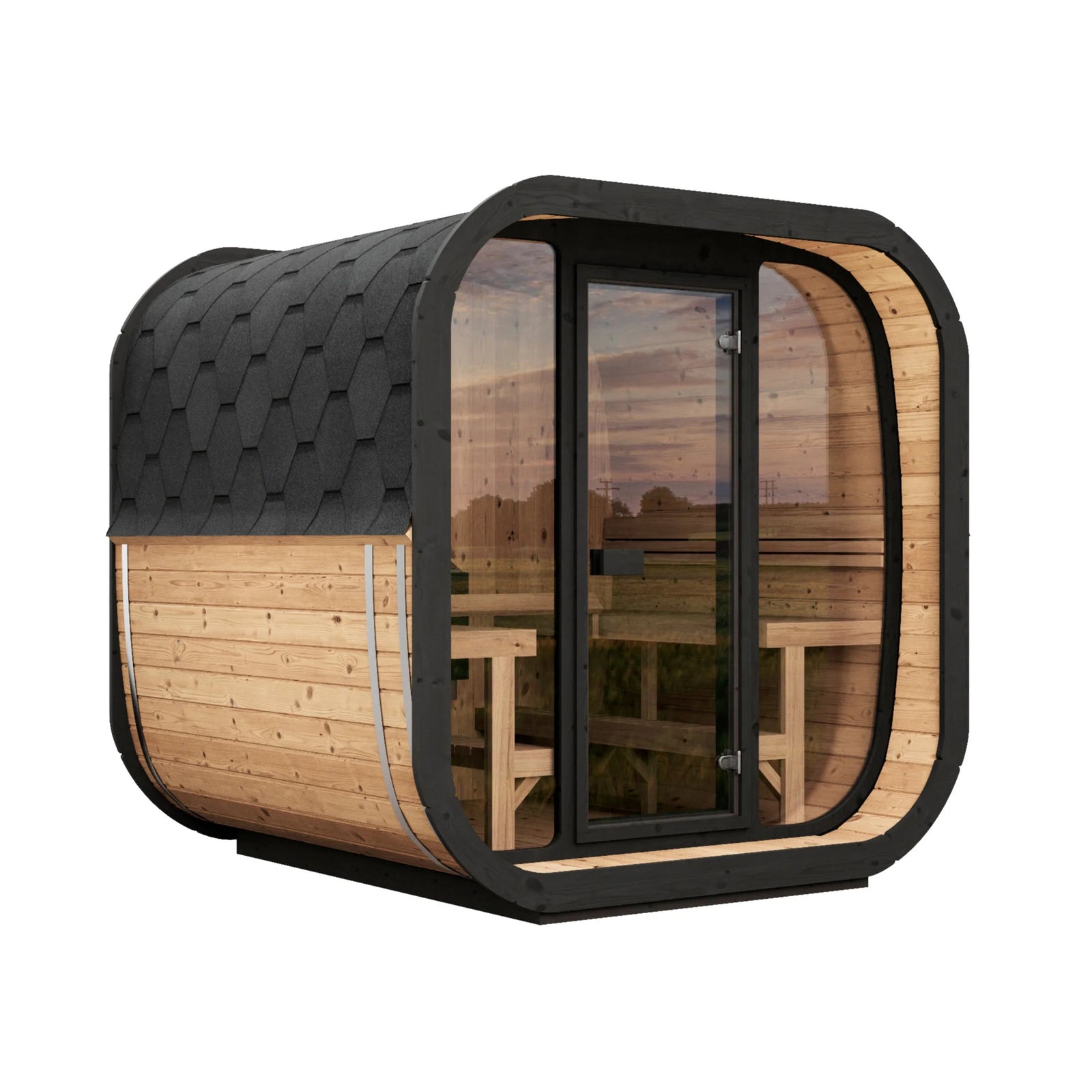 SaunaLife CL7G 6-Person Cube-Series Outdoor Sauna Kit