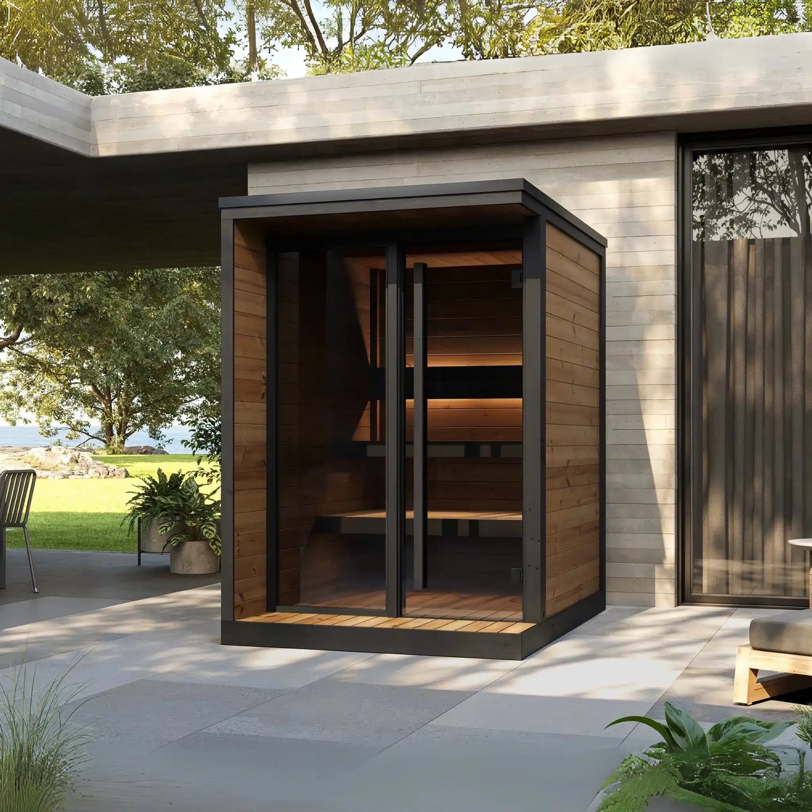 SaunaLife GL4 4-Person Outdoor Traditional Sauna Kit