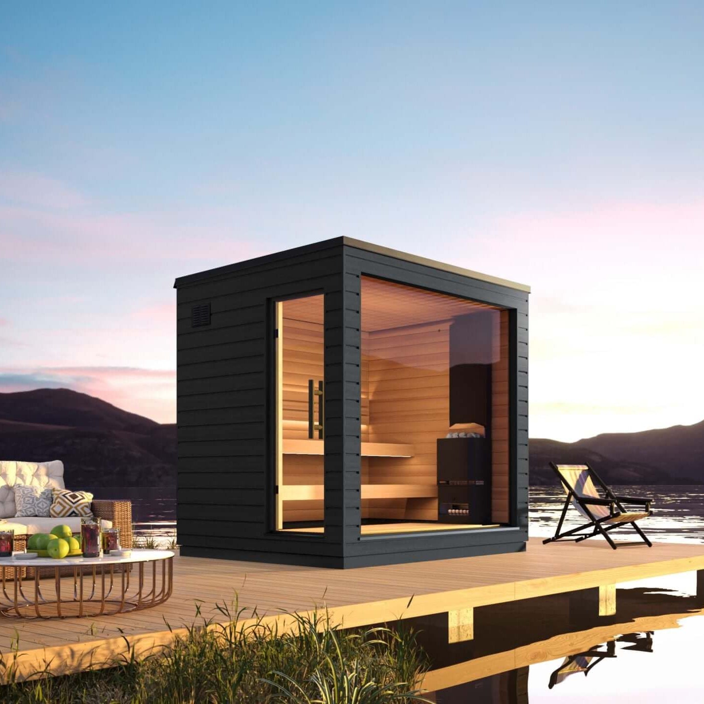 SaunaLife G6 5-Person Pre-Assembled Outdoor Sauna Cabin