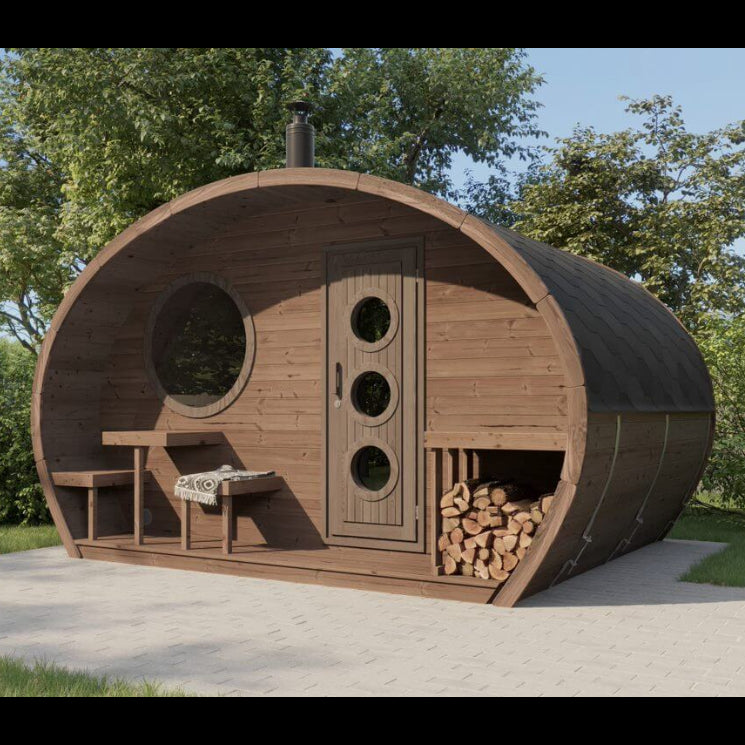 SaunaLife G11 8-Person Outdoor Barrel Sauna