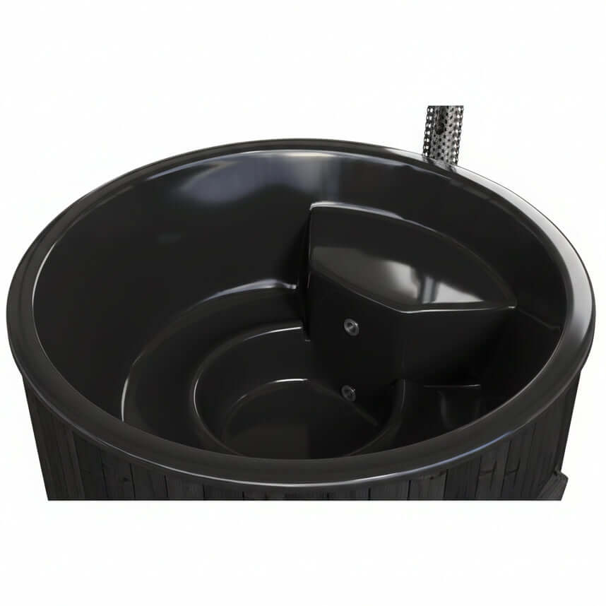 Close-up of the SaunaLife S6B wood-fired hot tub