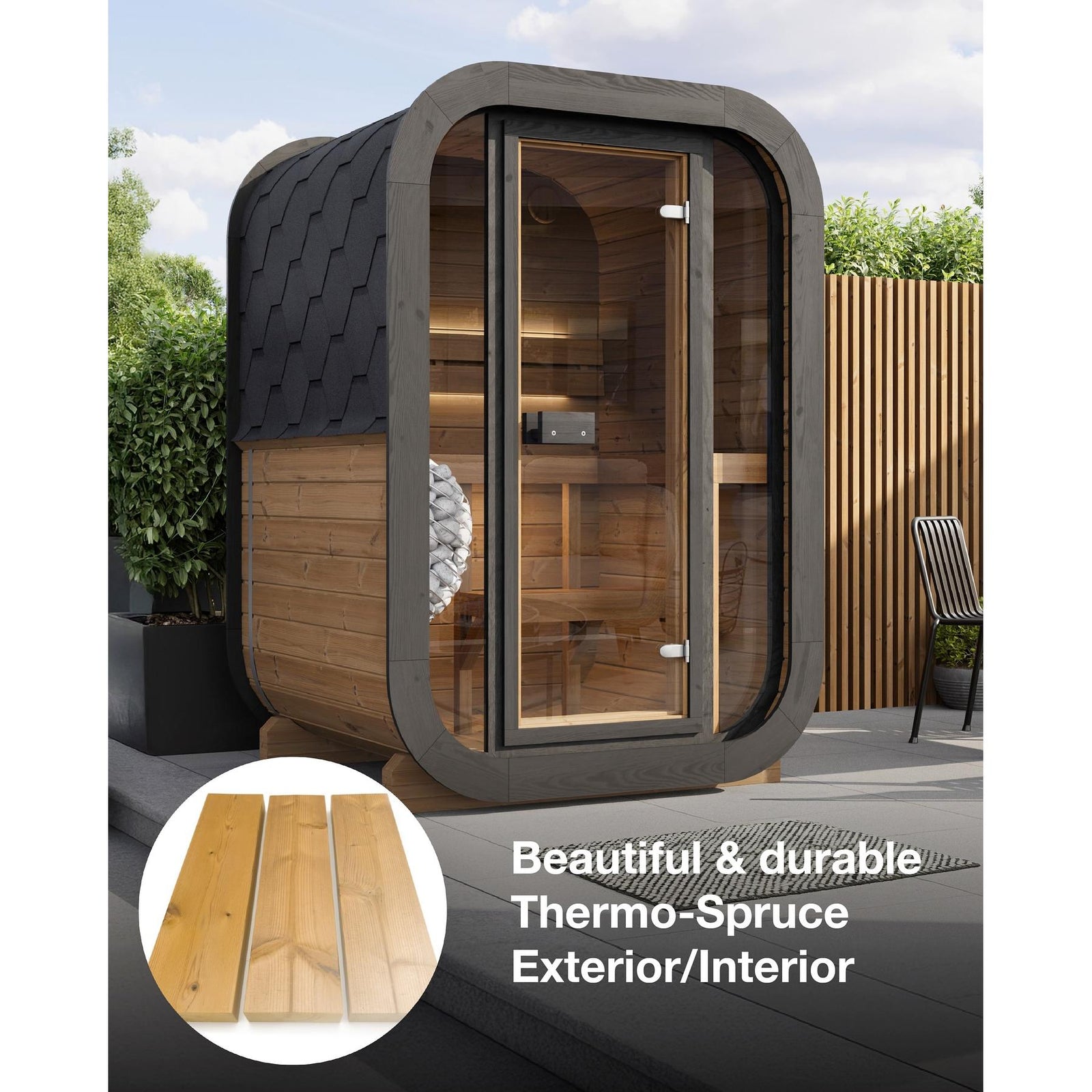 SaunaLife CL3G 2-Person Cube-Series Outdoor Sauna Kit