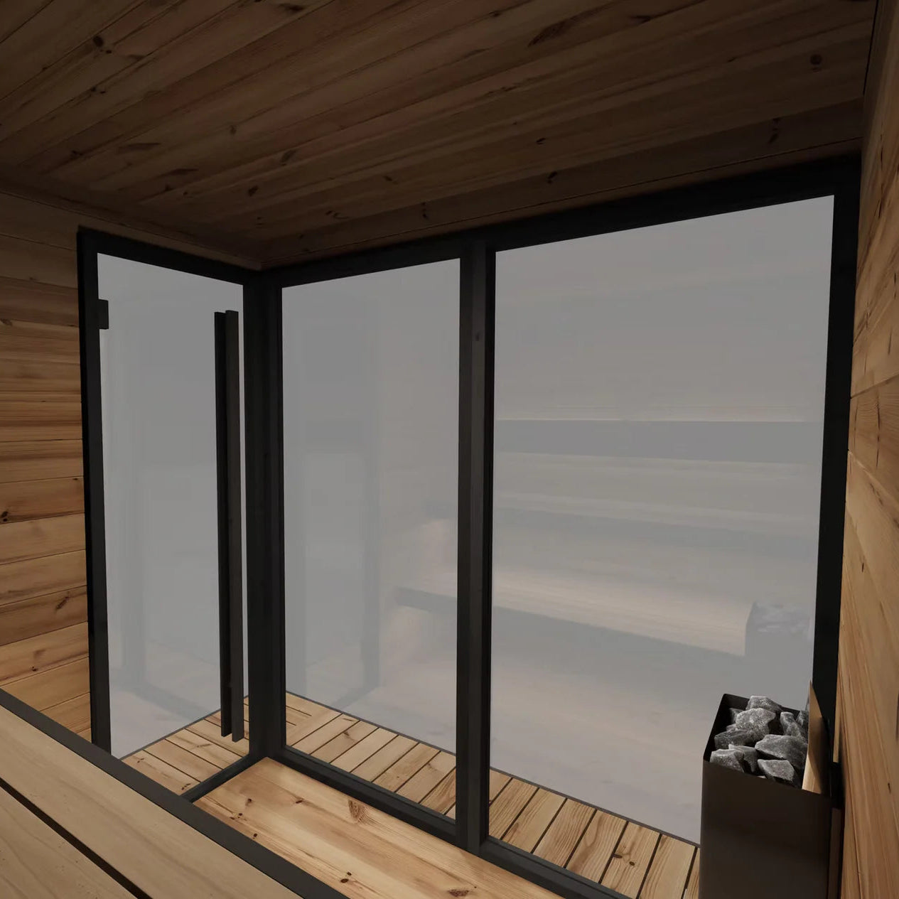 SaunaLife GL6 6-Person Outdoor Traditional Sauna Cabin