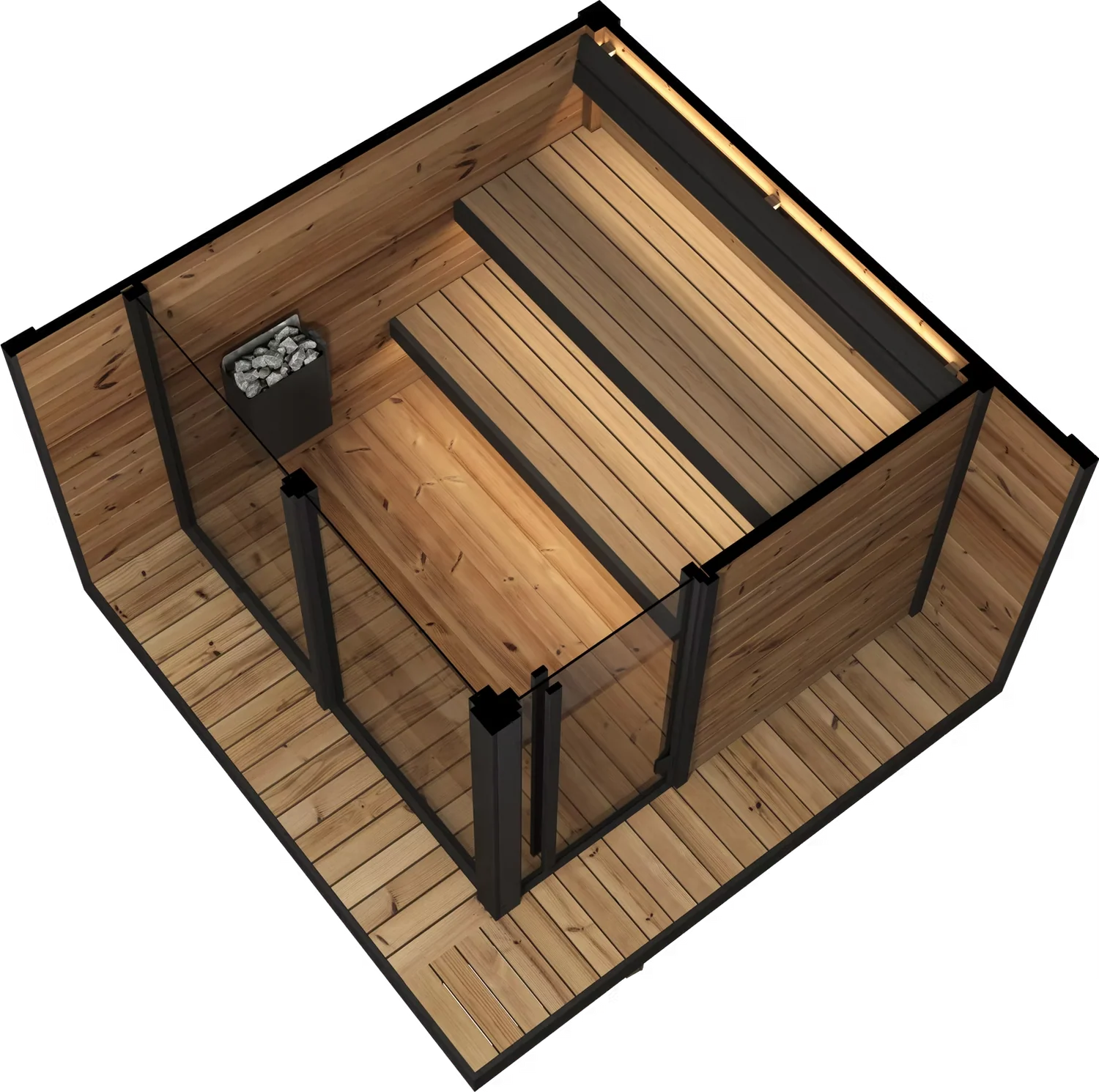 SaunaLife GL6 6-Person Outdoor Traditional Sauna Cabin