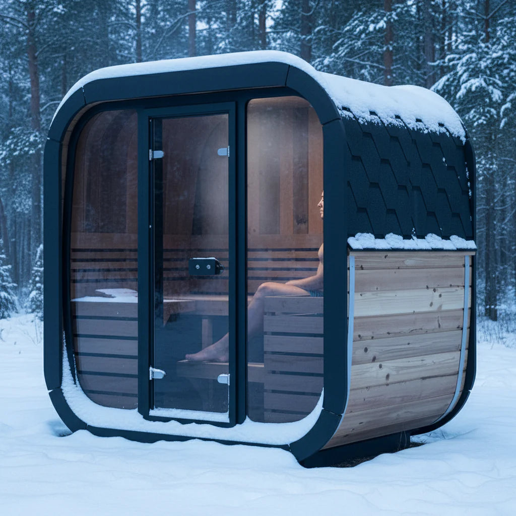SaunaLife CL5G 4-Person Cube-Series Outdoor Sauna Kit