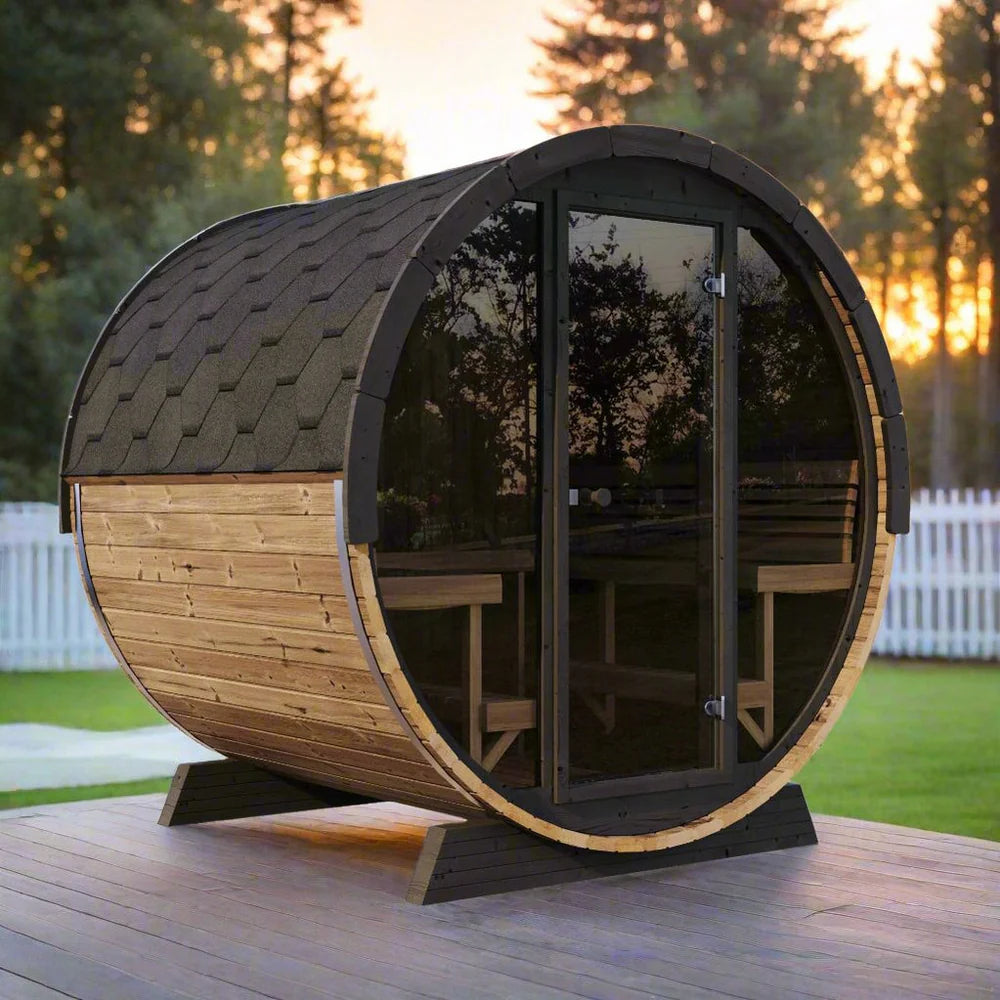 SaunaLife EE8G 4-Person Barrel Sauna | Ergo Elegance Series