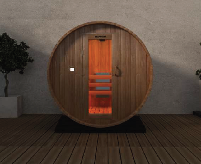 Scandia 2-8 Person Barrel Sauna w/ Electric Heater