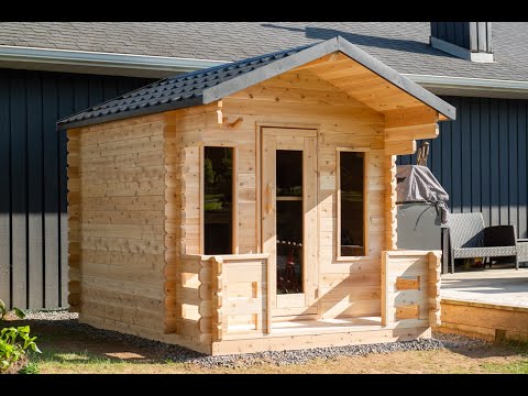 Product presentation video of Dundalk Leisurecraft Georgian Cabin Sauna with Porch. CTC88PW