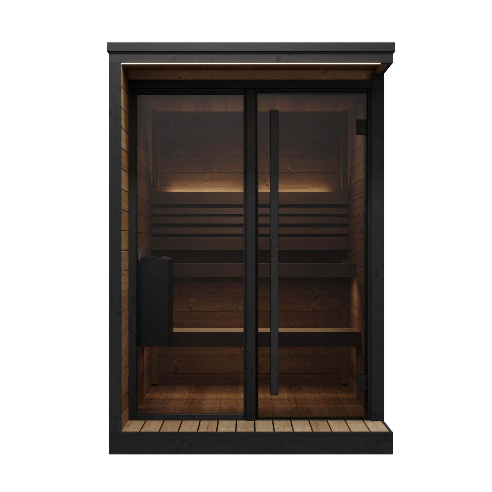 SaunaLife GL4 exterior black trim and horizontal eaves