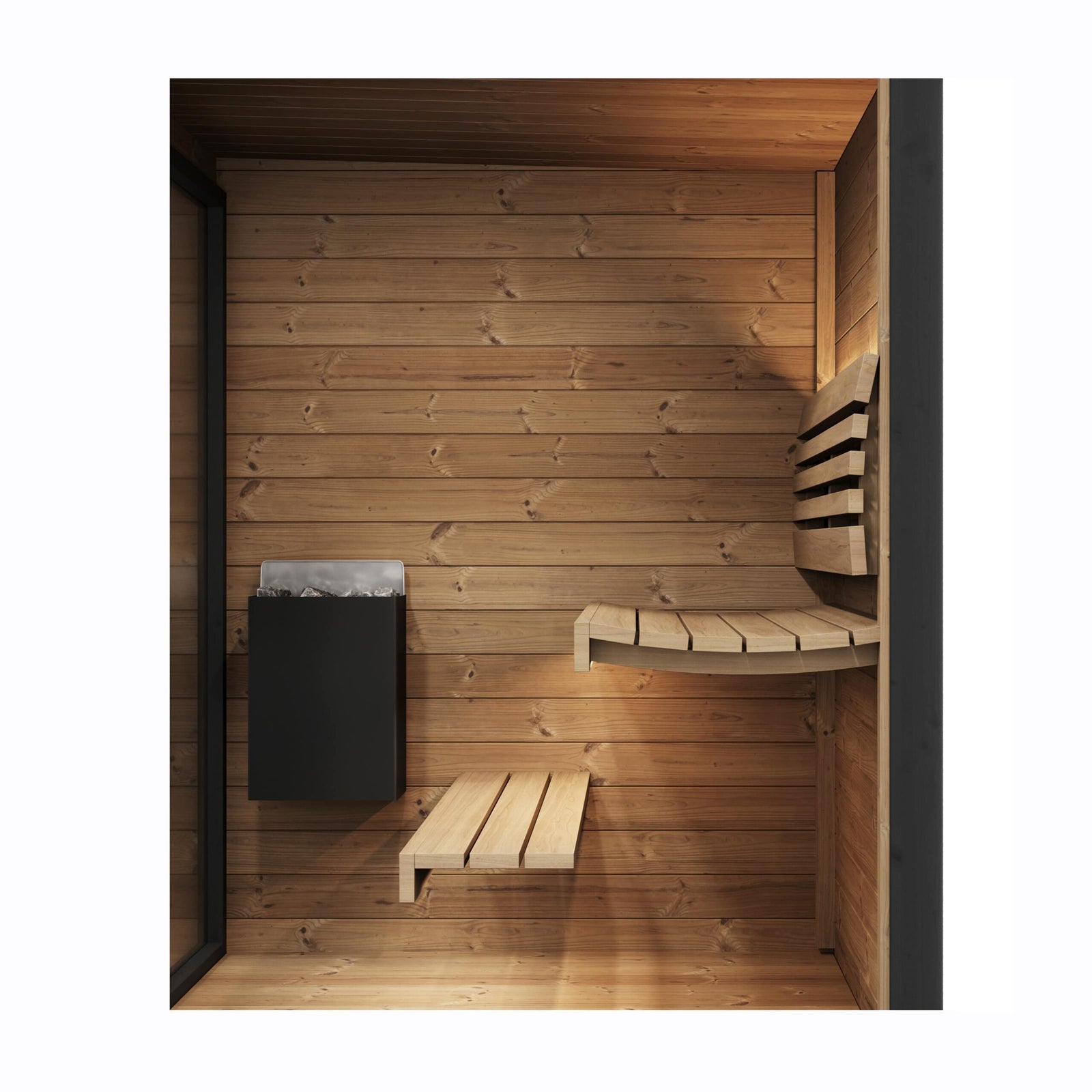 SaunaLife GL4 interior benches, backrests and heater