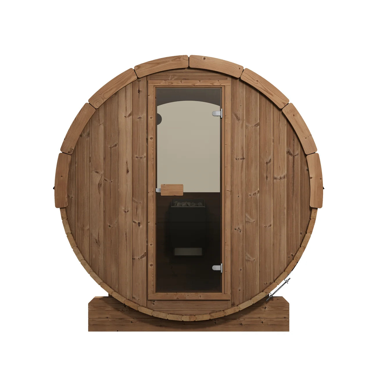 SaunaLife E6W 3 Person Barrel Sauna with Panoramic Rear Window | Ergo Model E6W