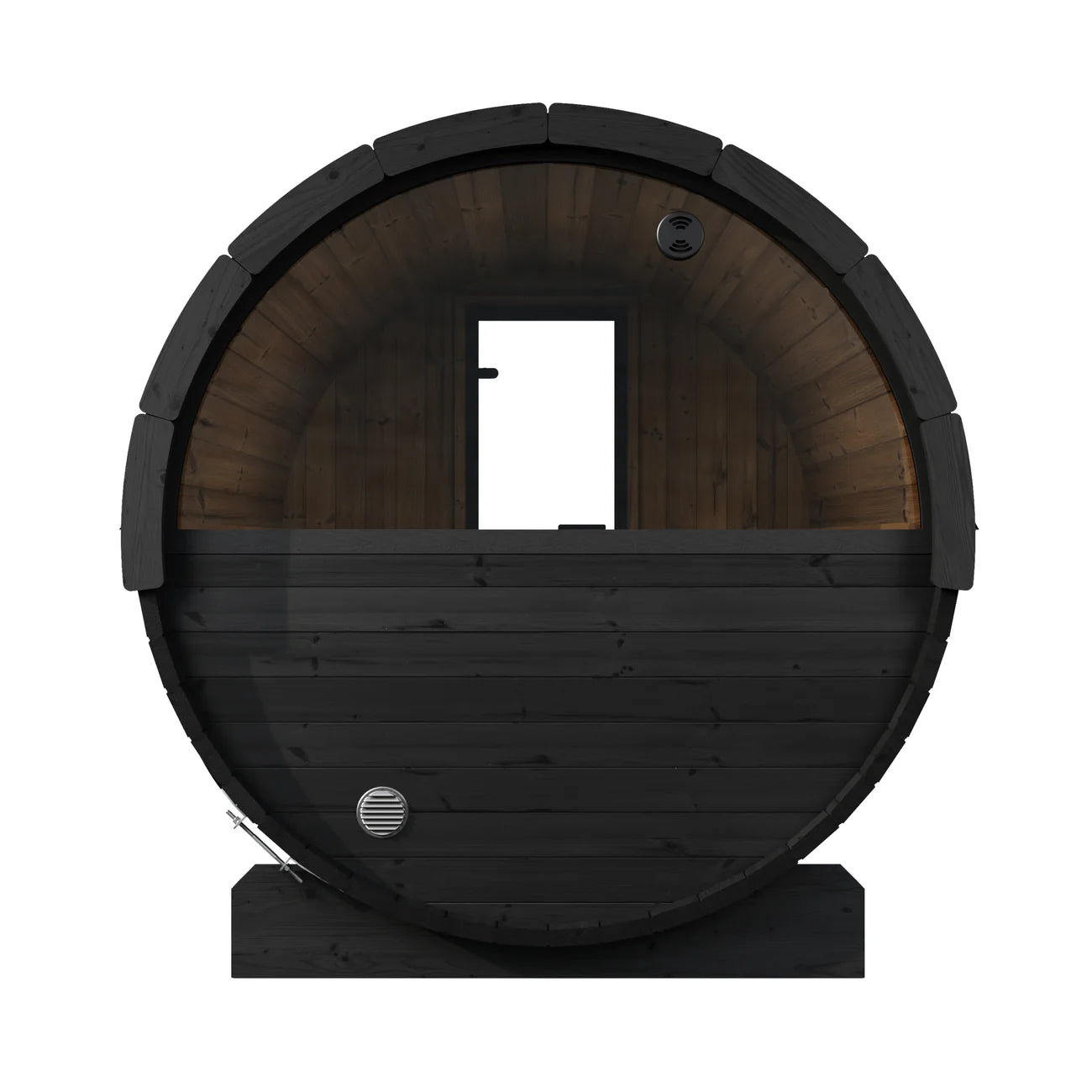 SaunaLife E6W 2-4 Person Barrel Sauna with Panoramic Rear Window | Ergo Model E6W