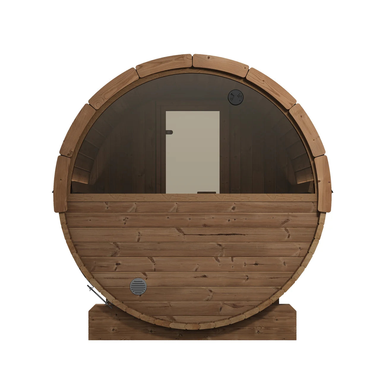 SaunaLife E6W 3 Person Barrel Sauna with Panoramic Rear Window | Ergo Model E6W
