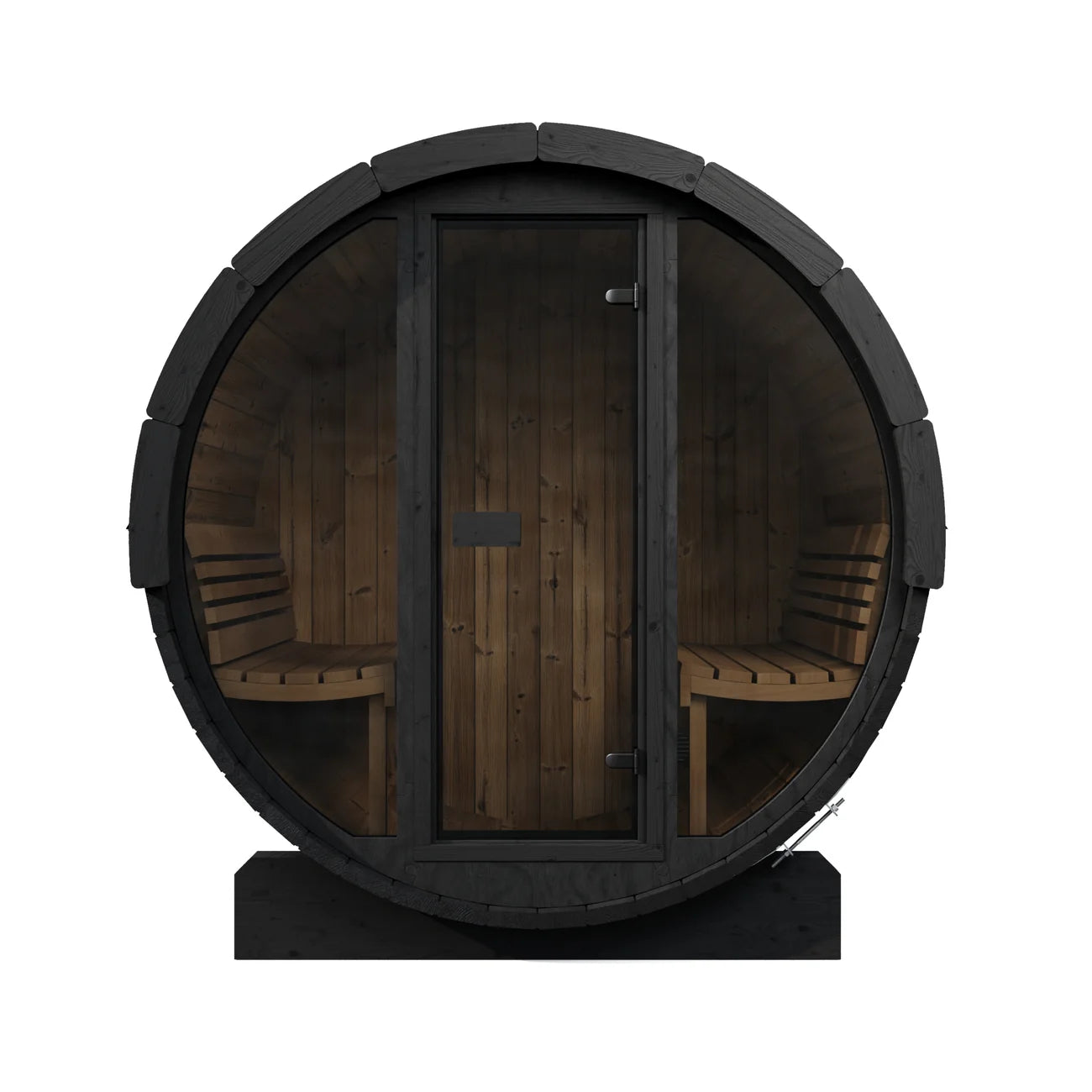 SaunaLife E7G 4-Person Barrel Sauna w/ Glass Front | Ergo Model E7G