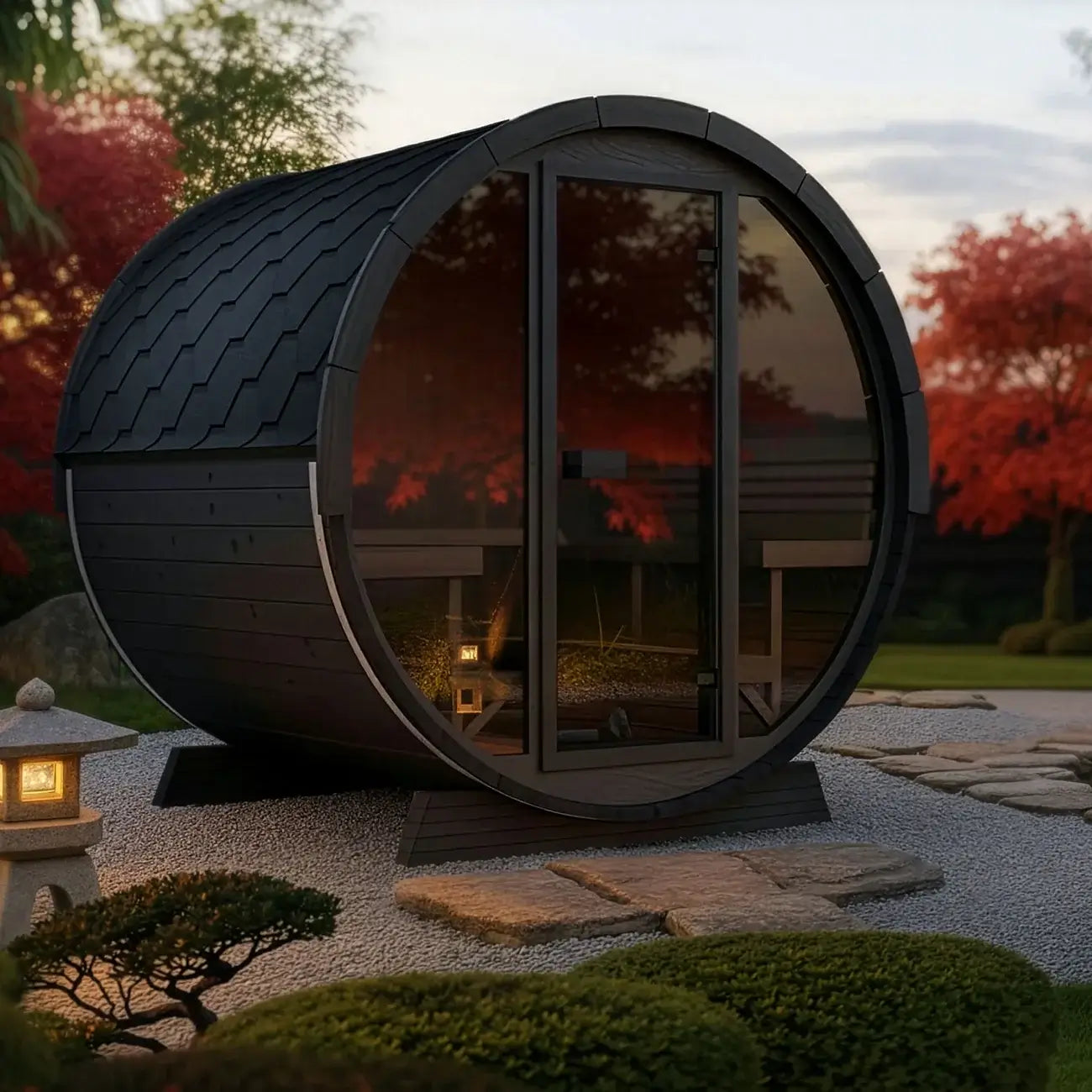 SaunaLife EE8G 4-Person Barrel Sauna | Ergo Elegance Series