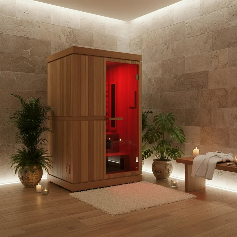 Finnmark FD-4 Trinity 2-Person Hybrid Sauna with Traditional Heater, Infrared & Red Light Therapy | FD-KN004