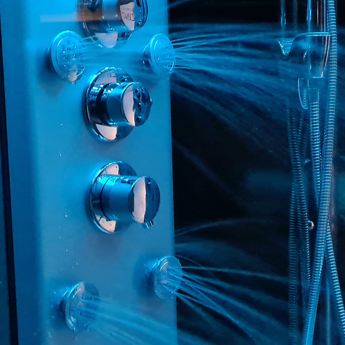 Insignia Platinum Black Framed Rectangular Twin Steam Shower Cabin 1400 x 900