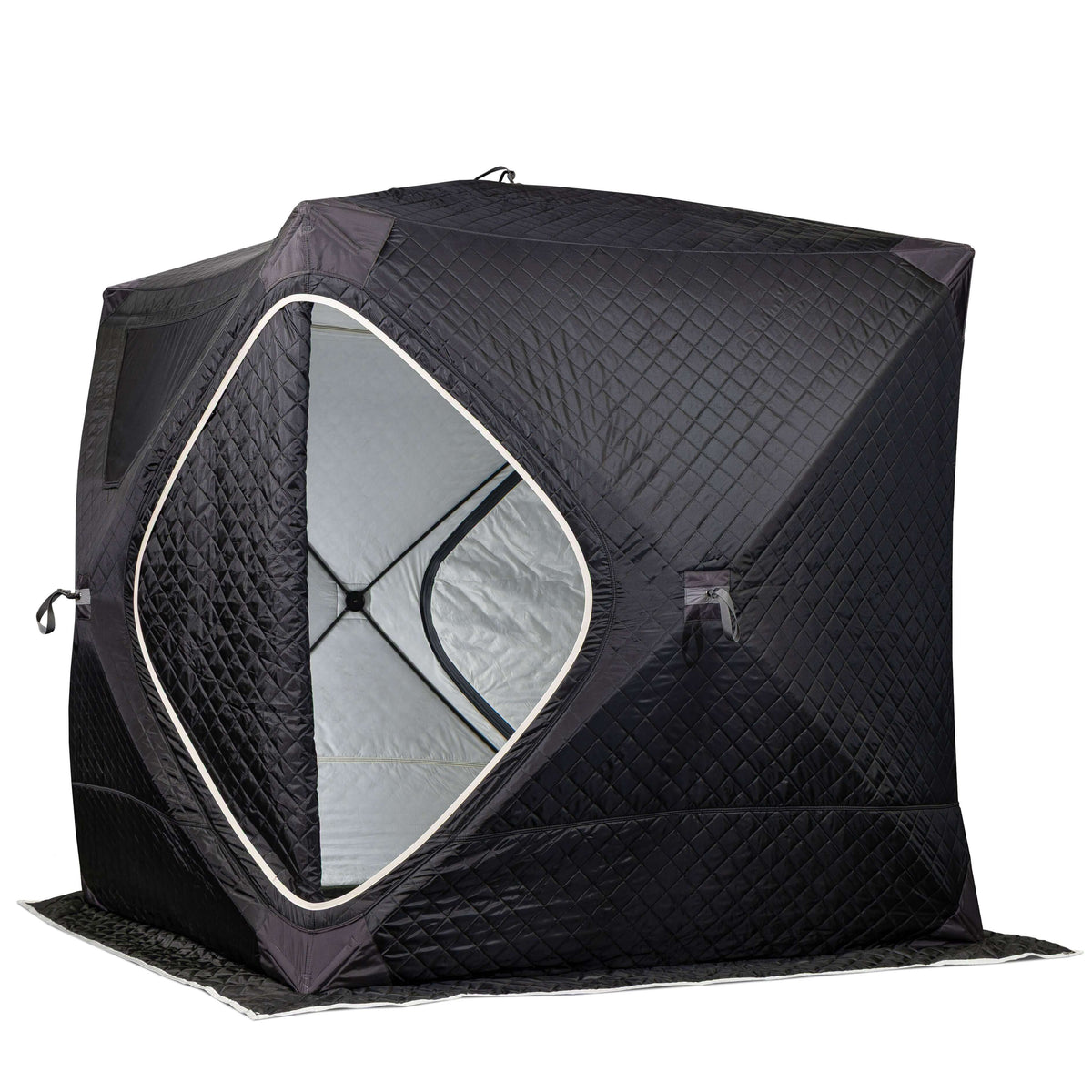 SaunaLife SaunaTrekker Portable Sauna Tent showcasing its insulated design and spacious interior for up to 4 bathers.