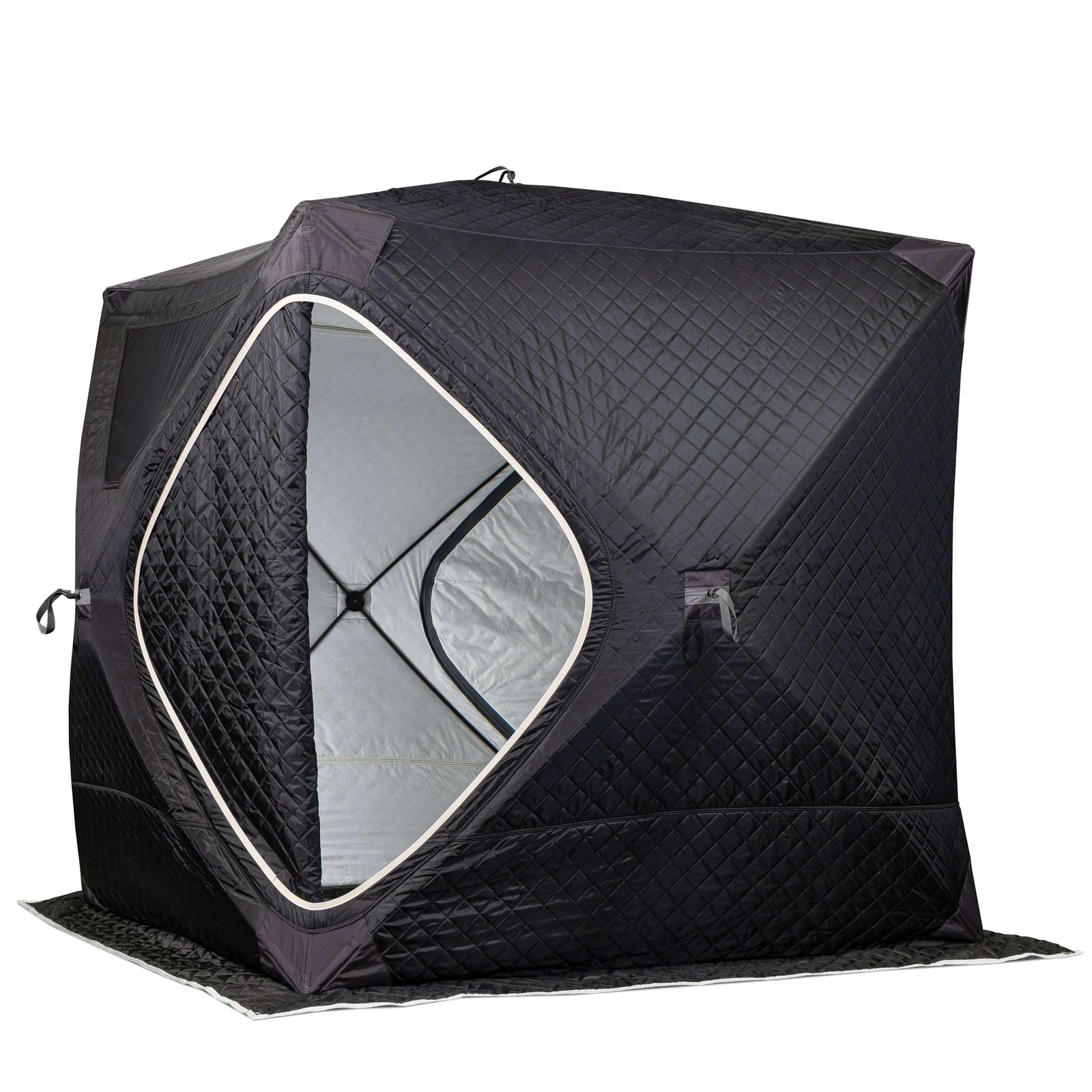 SaunaLife SaunaTrekker Portable Sauna Tent showcasing its insulated design and spacious interior for up to 4 bathers.