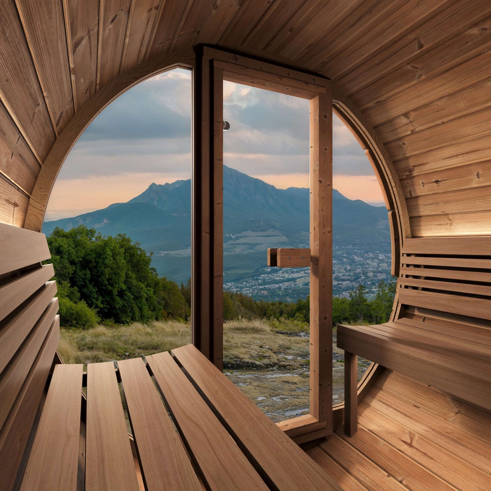 SaunaLife EE8G 4-Person Barrel Sauna | Ergo Elegance Series
