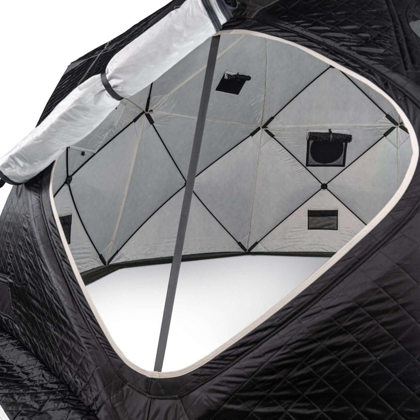 Interior view of the SaunaLife SaunaTrekker XL Portable Sauna Tent showcasing its insulated design.