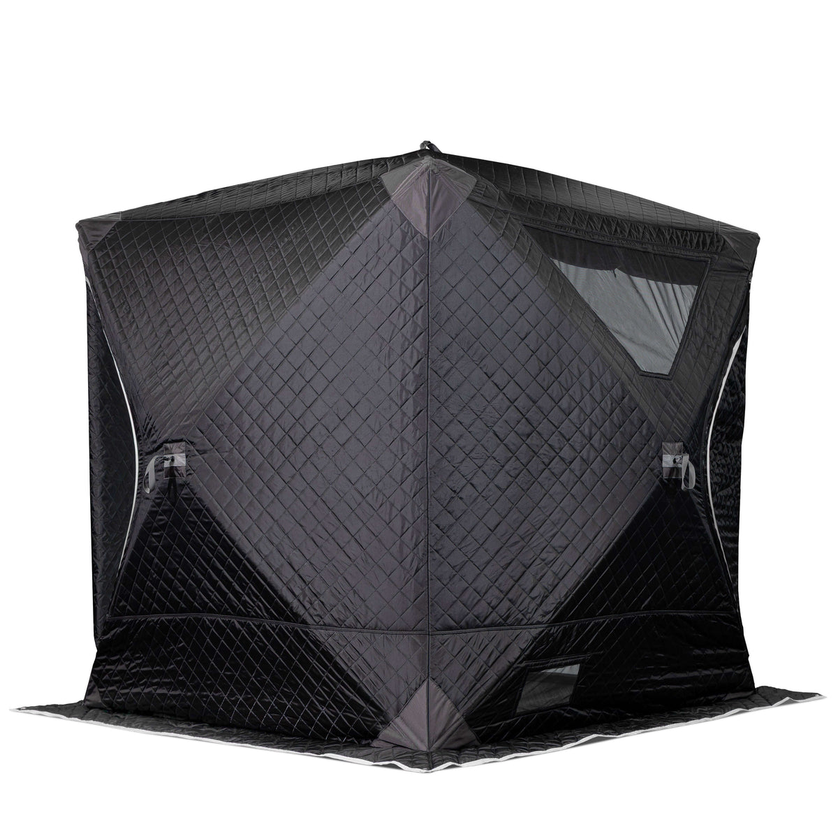 SaunaLife SaunaTrekker Portable Sauna Tent, a black insulated sauna tent designed for up to 4 bathers.