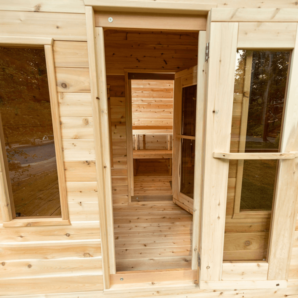 Dundalk Leisurecraft Canadian Timber 6 Person Georgian Cabin Sauna w/ Changeroom | CTC88CW