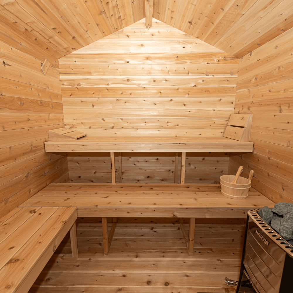 Dundalk Leisurecraft Canadian Timber 6 Person Georgian Cabin Sauna w/ Changeroom | CTC88CW