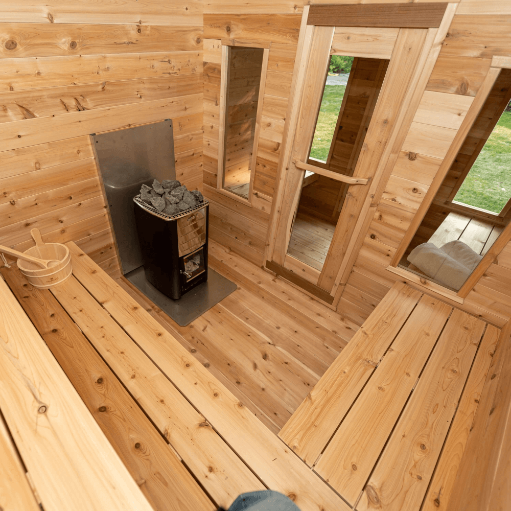 Dundalk Leisurecraft Canadian Timber 6 Person Georgian Cabin Sauna w/ Changeroom | CTC88CW