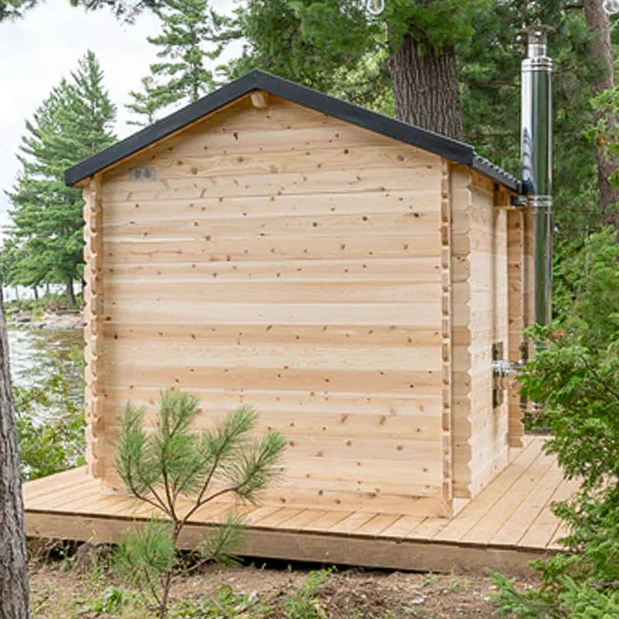 Dundalk Leisurecraft Canadian Timber 6 Person Georgian Cabin Sauna w/ Changeroom | CTC88CW