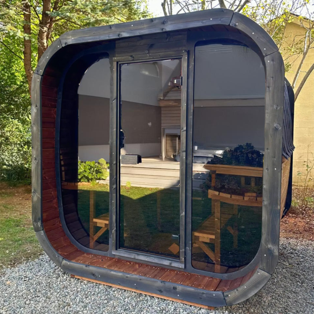 NEW SaunaLife CL7G 6-Person Cube-Series Outdoor Sauna Kit