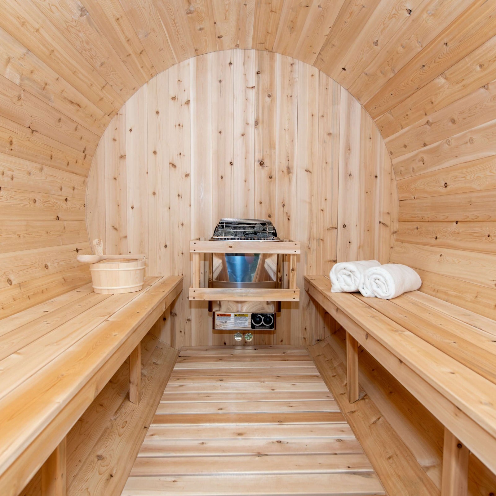 Dundalk Leisurecraft Canadian Timber 6-Person Tranquility Barrel Sauna | CTC2345W